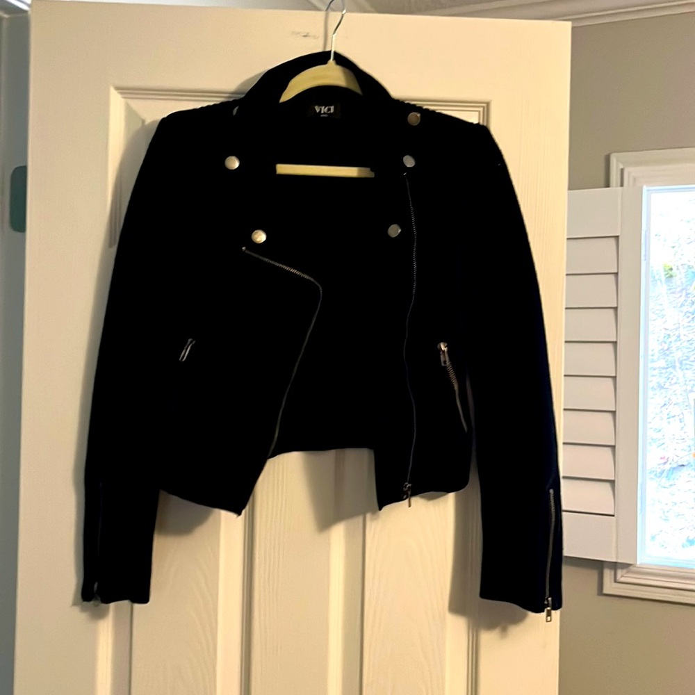 Suede sweater jacket